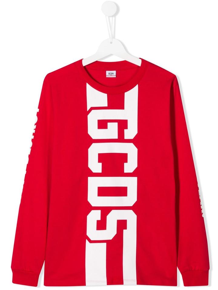 Gcds Kids Logo Sweatshirt - Red
