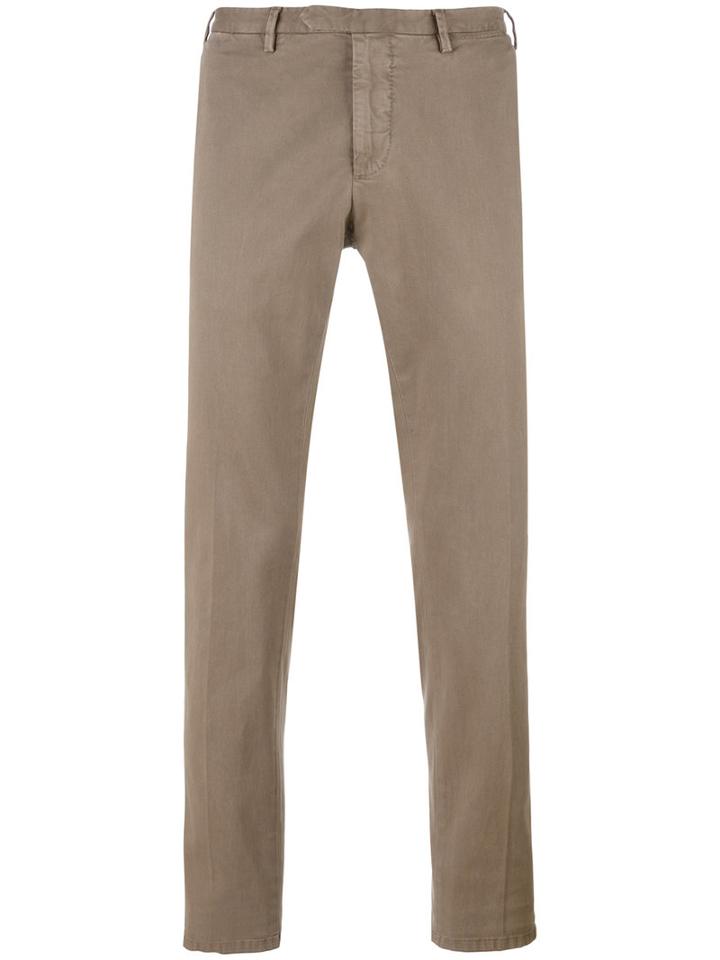 Biagio Sananiello Straight-leg Trousers, Men's, Size: 52, Brown, Cotton/elastodiene