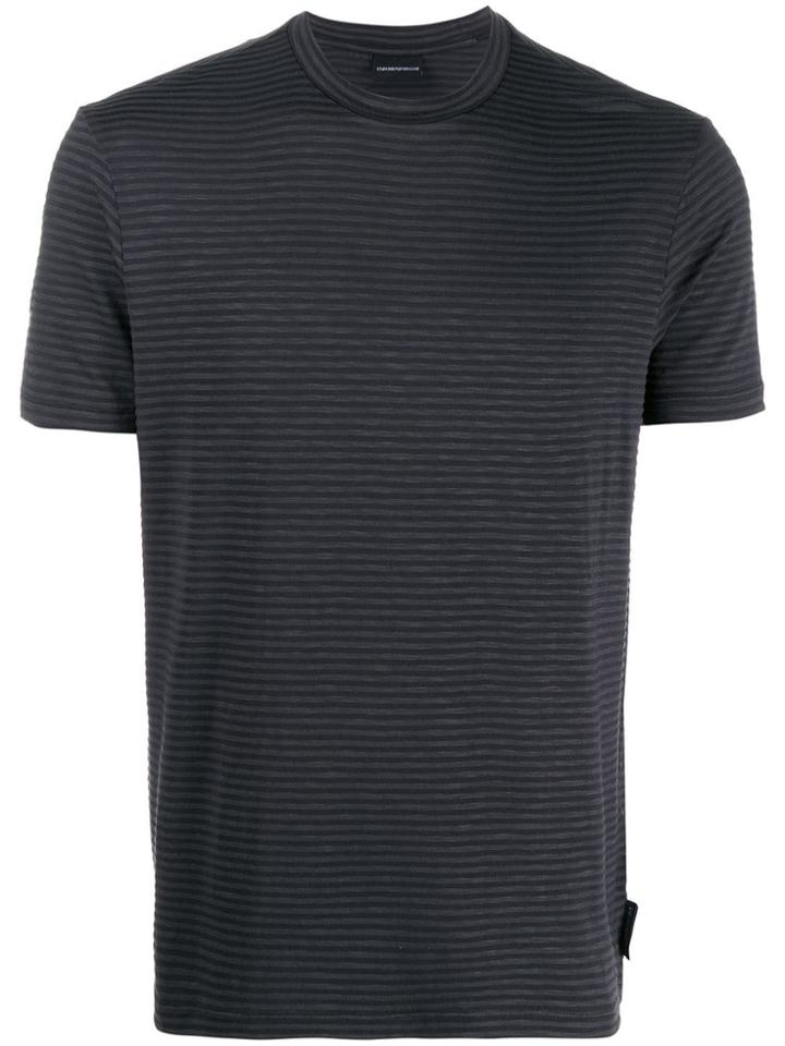 Emporio Armani Round Neck Striped T-shirt - Grey