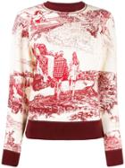 Chloé Toile De Jouy Print Crew Neck Sweater - White