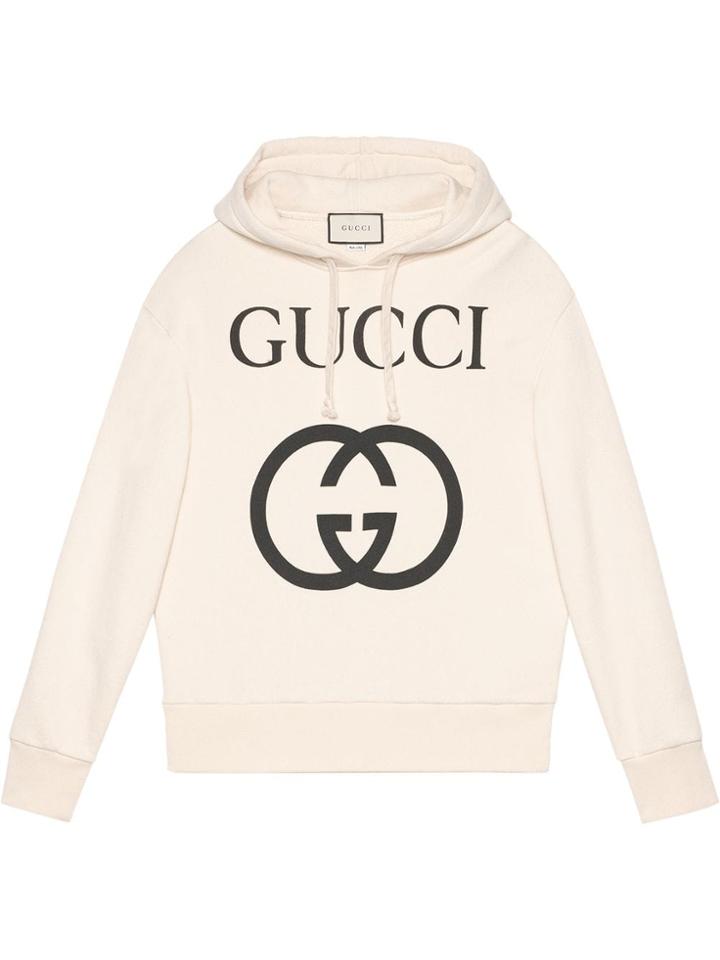 Gucci Hooded Sweatshirt With Interlocking G - White