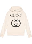 Gucci Hooded Sweatshirt With Interlocking G - White