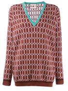 Plan C Retro Print Jumper - Brown