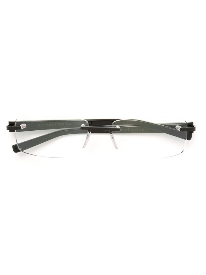 Tag Heuer Rectangular Frame Glasses, Black, Acetate/wood