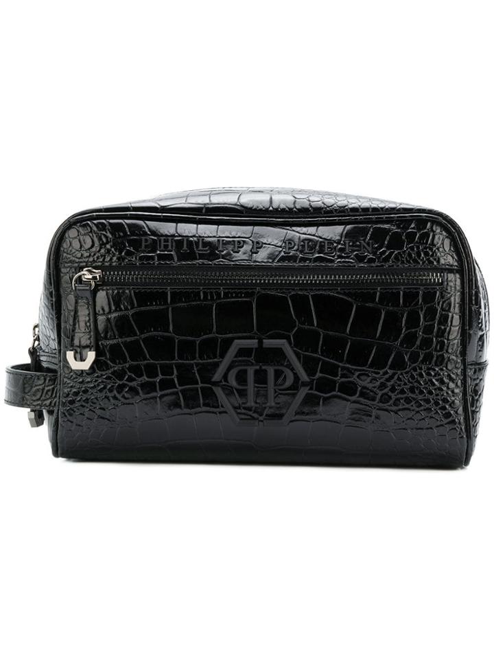 Philipp Plein Logo Wash Bag - Black