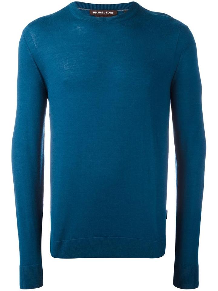 Michael Kors Crew Neck Pullover, Men's, Size: Xxl, Blue, Merino