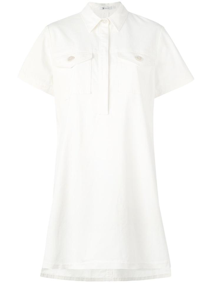 T By Alexander Wang Short Sleeve Shirt Dress - White