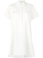 T By Alexander Wang Short Sleeve Shirt Dress - White