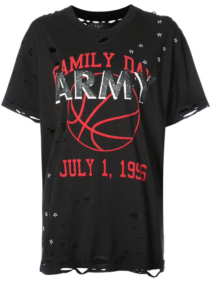 Amiri Graphic Print Distressed T-shirt - Black