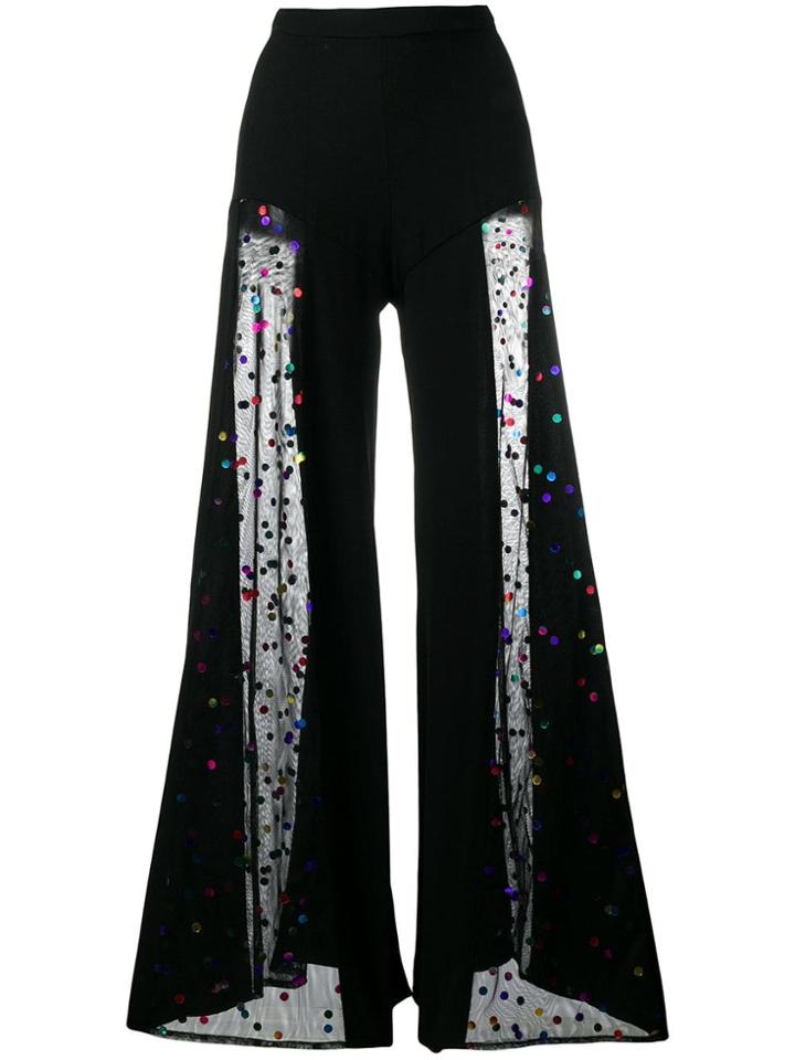 Staud Sheer Wide-leg Trousers - Black