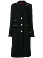 The Gigi Long Single-breasted Coat - Black