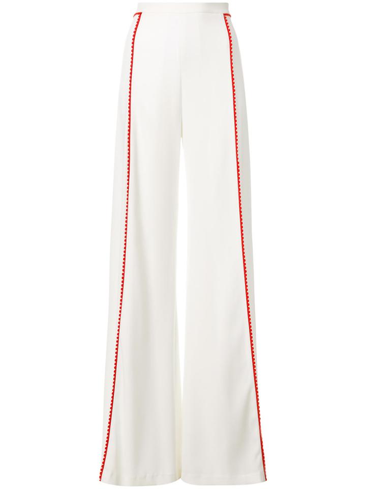Galvan High-waisted Side Stripe Trousers - White