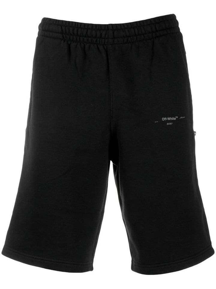 Off-white Logo Print Bermuda Shorts - Black