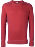 Massimo Alba Crew Neck Sweatshirt, Men's, Size: Large, Red, Cashmere