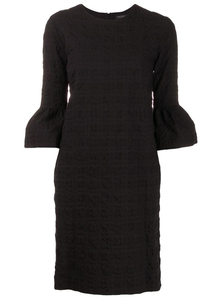 Antonelli Textured Puff Sleeve Dress - Black