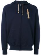 History Repeats - Indian Patch Zipped Hoodie - Men - Cotton/polyester - M, Blue, Cotton/polyester