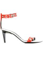Proenza Schouler Eyelet Embellished Sandals, Women's, Size: 37.5, Yellow/orange, Calf Leather/bos Taurus/leather