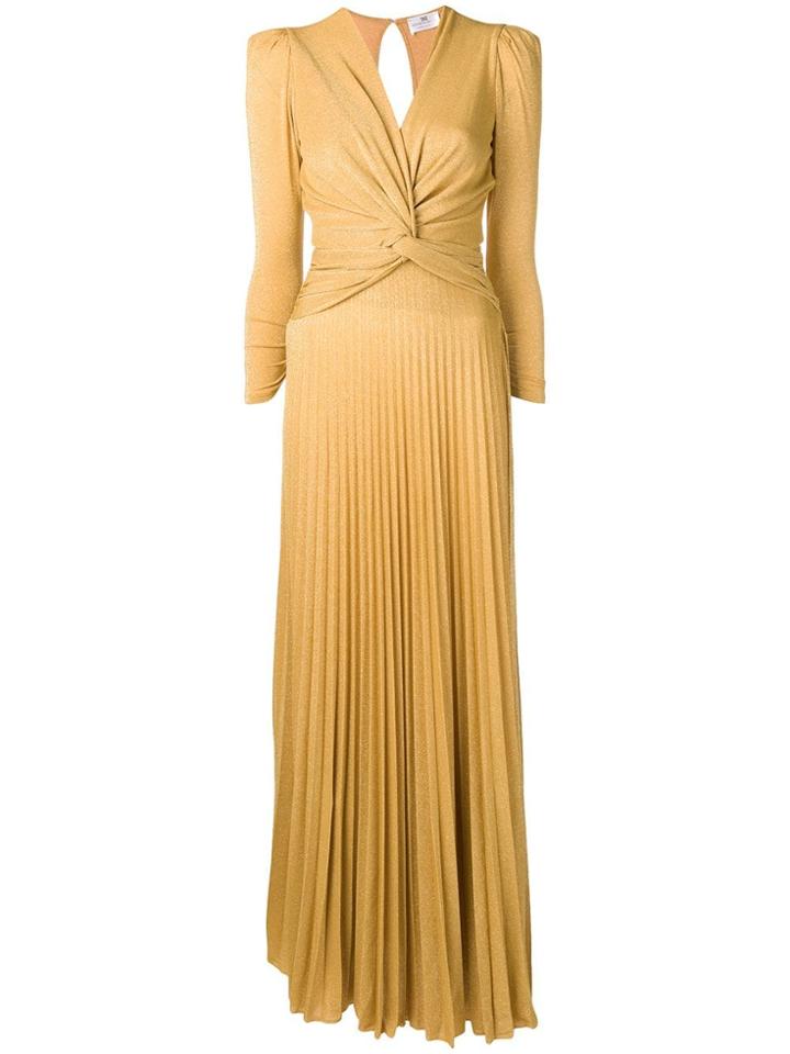 Elisabetta Franchi Perfectly Fitted Flared Dress - Yellow