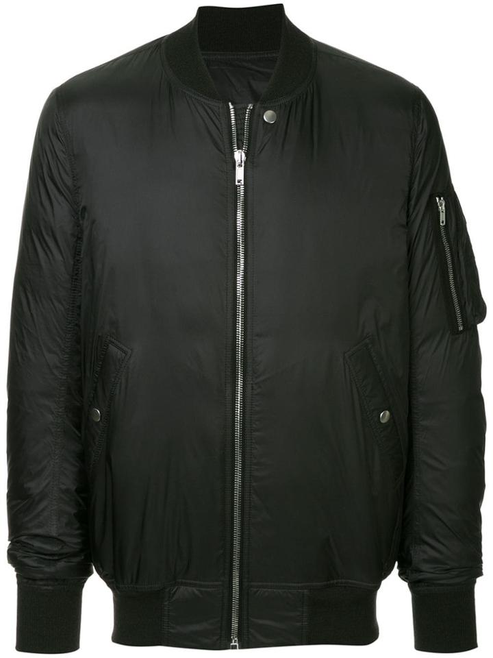 Rick Owens Sash-panel Shell Bomber Jacket - Black