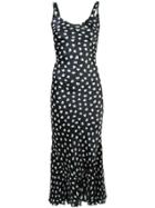 Attico Long Floral Print Dress - Black