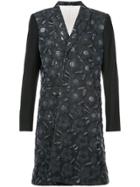 Comme Des Garçons Homme Plus Floral Patterned Asymmetric Coat - Black