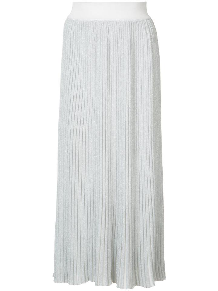 Adam Lippes Lurex Ribbed Knit Skirt - Grey