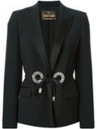 Roberto Cavalli Swarovski Rings Blazer, Women's, Size: 46, Black, Acetate/viscose/silk/viscose