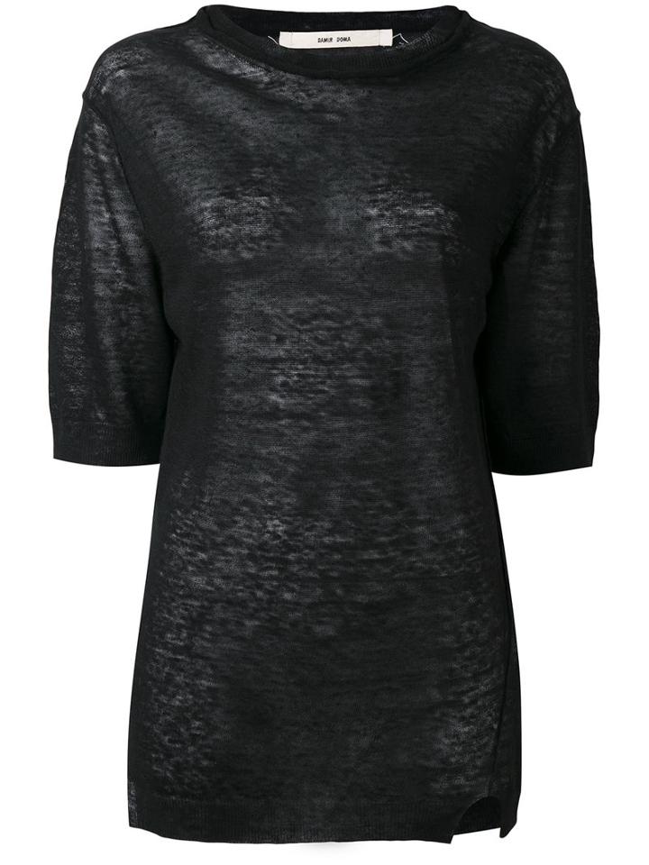 Damir Doma - Kya T-shirt - Women - Linen/flax - M, Women's, Black, Linen/flax