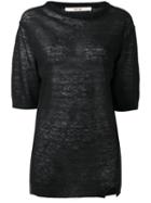 Damir Doma - Kya T-shirt - Women - Linen/flax - M, Women's, Black, Linen/flax