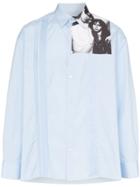 Raf Simons Photo Print Insert Cotton Shirt - Blue