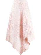Ganni Asymmetric Perforated Skirt - Pink