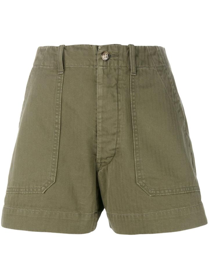 The Seafarer Casual Shorts, Women's, Size: 27, Green, Cotton