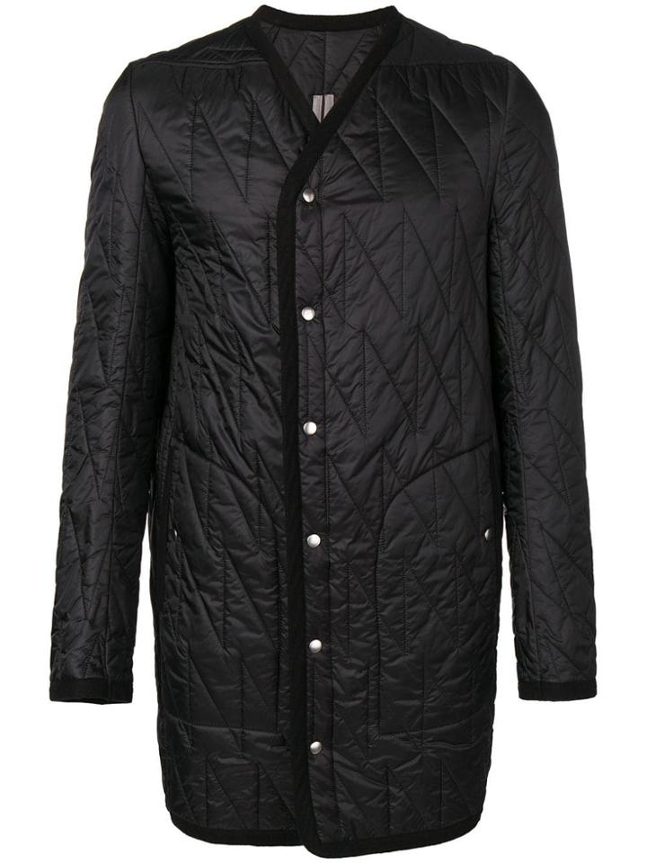 Rick Owens Snap Front Padded Coat - Black