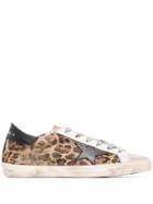 Golden Goose Superstar Leopard Print Sneakers - Brown