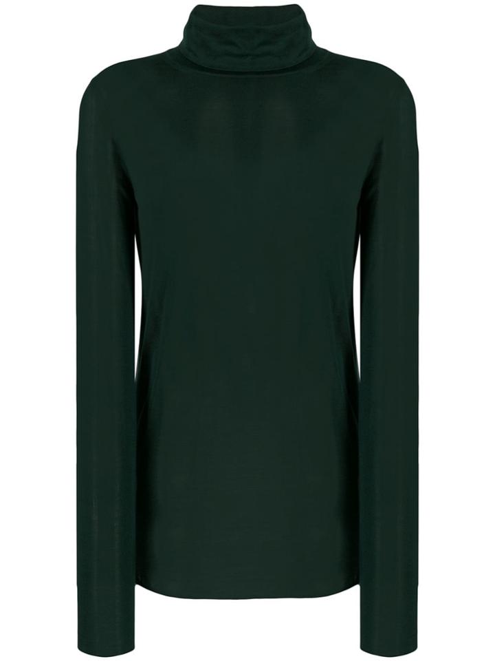 Boon The Shop Roll Neck Longline Sweater - Green