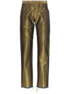 Marques'almeida Mid-rise Slim Leg Panel Detail Trousers - Gold