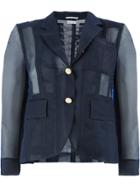 Thom Browne Back Lace-up Sheer Blazer - Blue