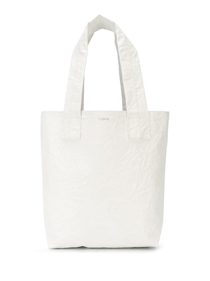Zucca Crinkle Effect Tote Bag - White