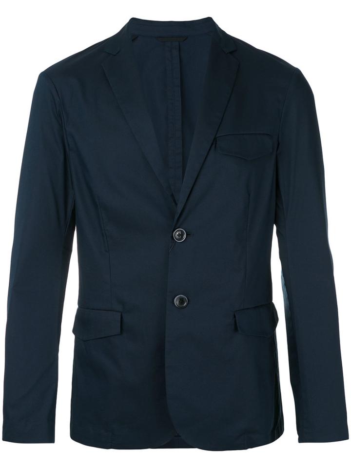 Emporio Armani - Two Button Blazer - Men - Cotton/polyester/spandex/elastane - L, Blue, Cotton/polyester/spandex/elastane