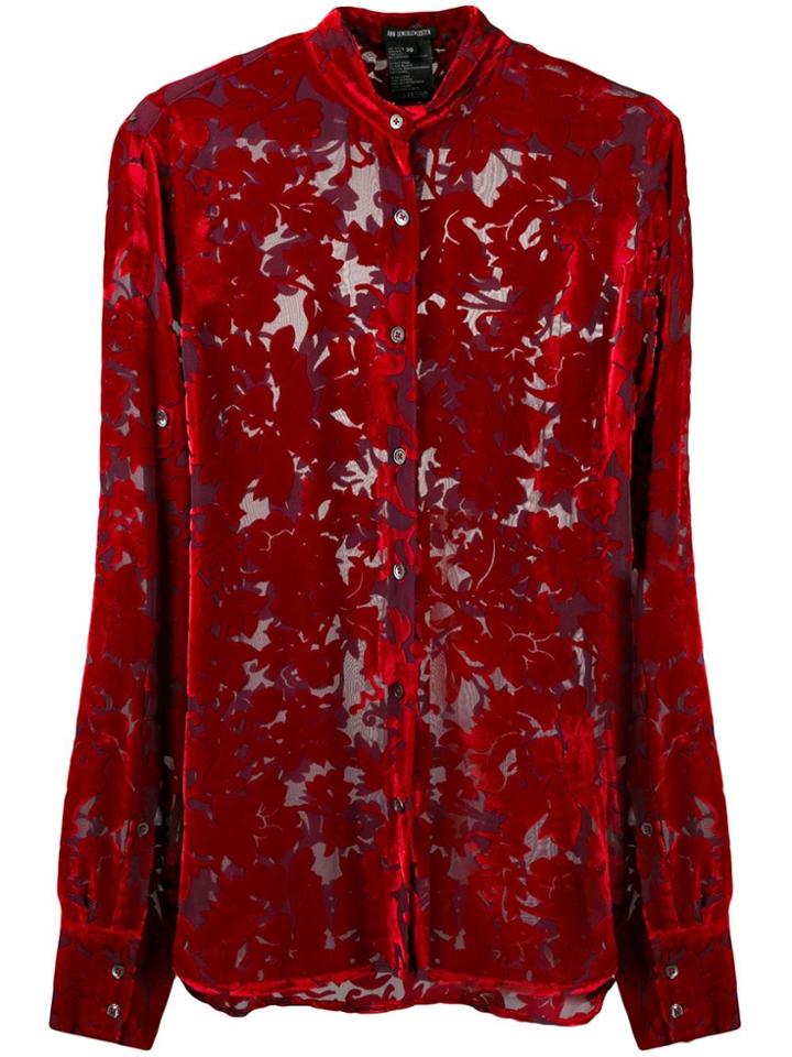 Ann Demeulemeester Floral Embroidered Shirt