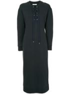 Tibi Tie Neck Midi Dress - Black