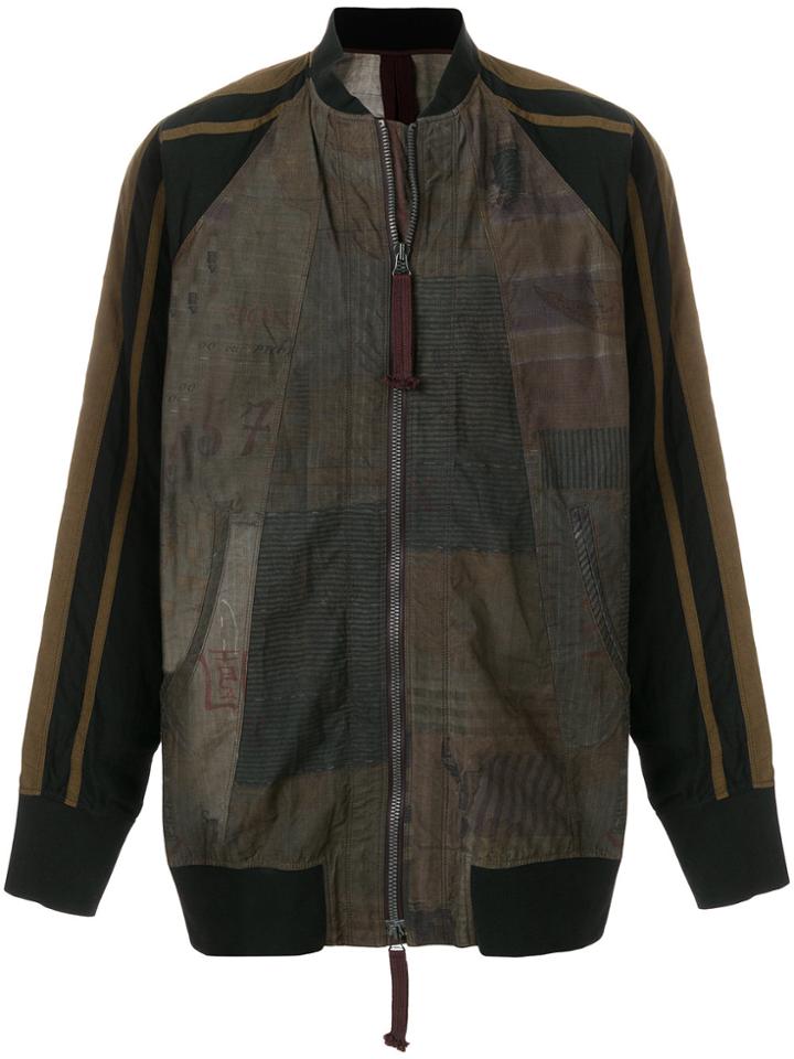 Ziggy Chen Long Patterned Bomber Jacket - Multicolour