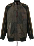 Ziggy Chen Long Patterned Bomber Jacket - Multicolour