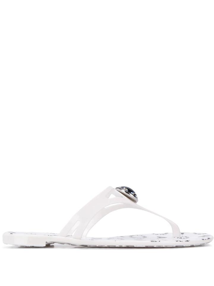 Karl Lagerfeld Logo Flip Flops - White