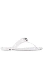 Karl Lagerfeld Logo Flip Flops - White