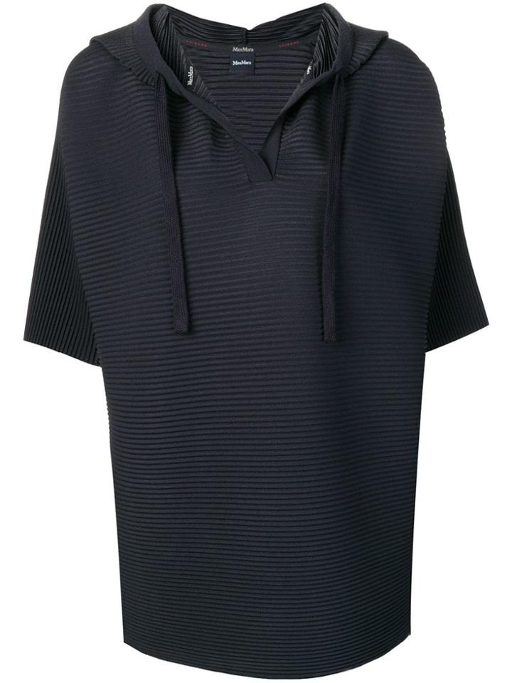 Max Mara Oversized Hooded Top - Blue