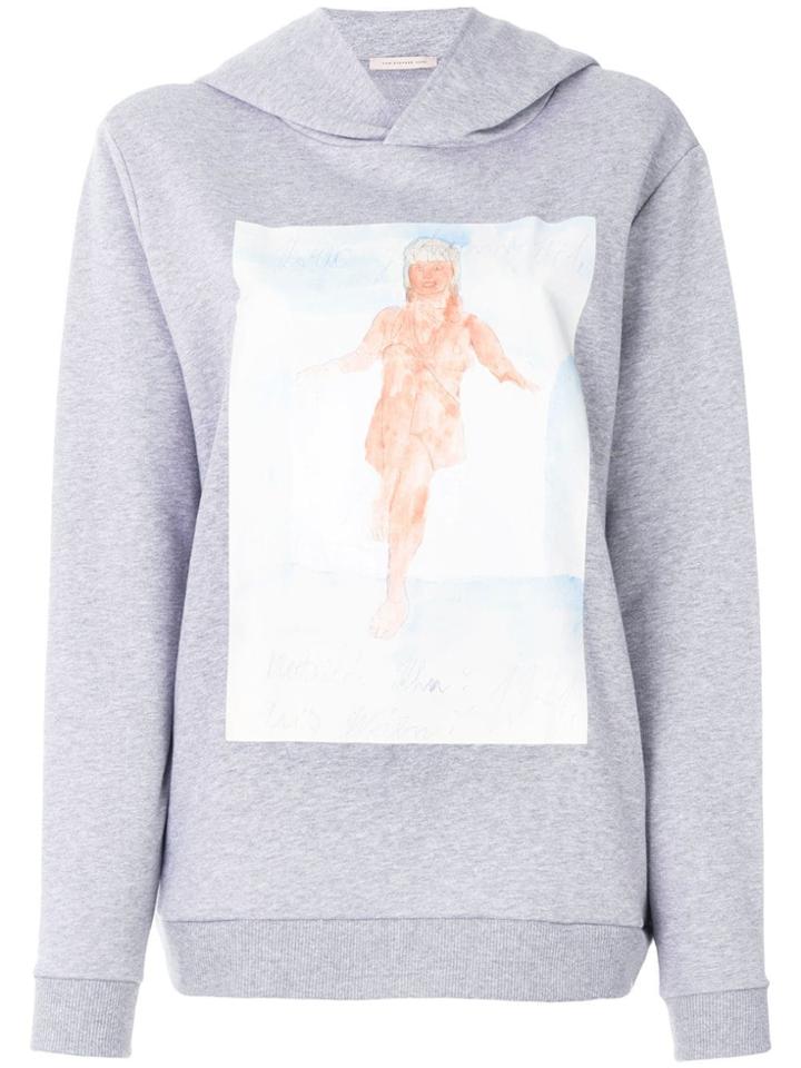 Christopher Kane Watercolour Paint Print Hoodie - Grey