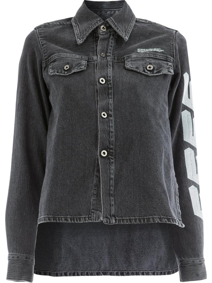Off-white Print Denim Shirt - Black