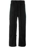 Uma Wang Straight Leg Trousers, Men's, Size: Large, Black, Virgin Wool/ramie/cotton