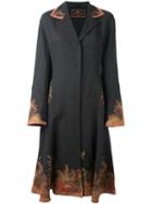 Etro Paisley Print Trim Fitted Coat